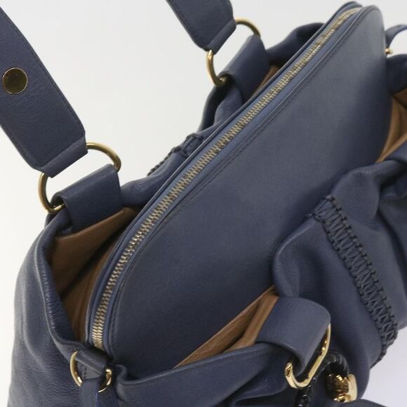 Bulgari Blue Leather Handbag (Pre-Owned) - Picture 9 of 16